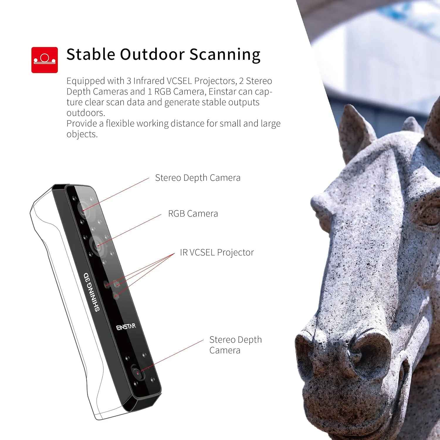 Shining 3D Einstar Handheld 3D Scanner with Detail-Oriented Enhancement Technology Support Scanning Hair and Body, Up to 14FPS Scanning Speed High Quality Collecting Data 3D Scanner for 3D Printer 5 Shining 3D Einstar Handheld 3D Scanner with Detail-Oriented Enhancement Technology Support Scanning Hair and Body, Up to 14FPS Scanning Speed High Quality Collecting Data 3D Scanner for 3D Printer - Image 5